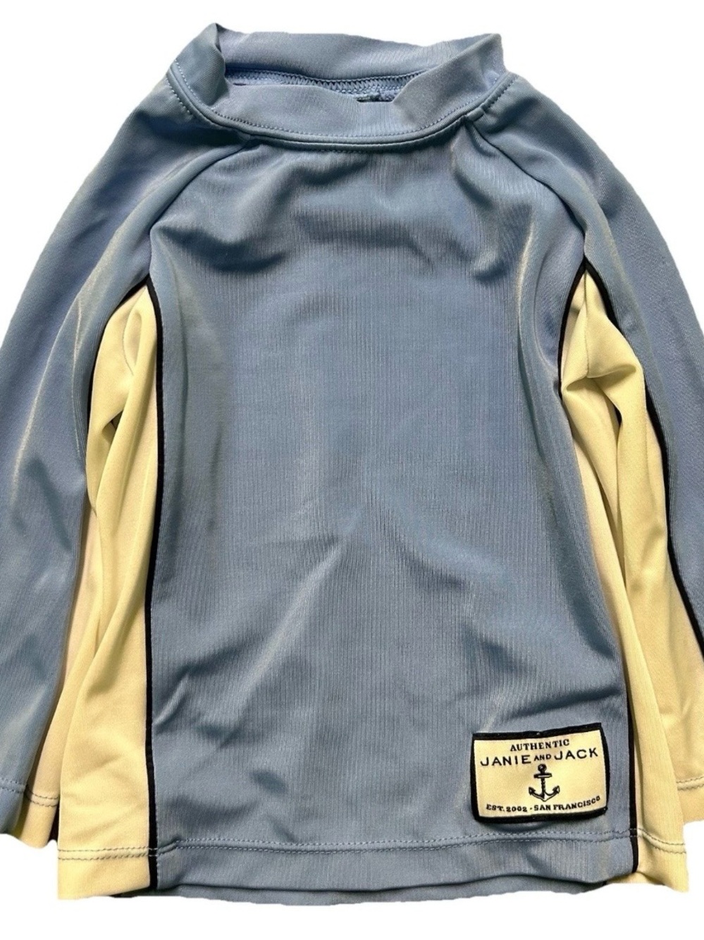 Baby Boy Janie & Jack Blue Long Sleeve Swim Rash Guard Size 6-12 Months